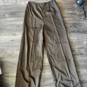 Vintage Brown Wide Leg Mid Rise Trousers